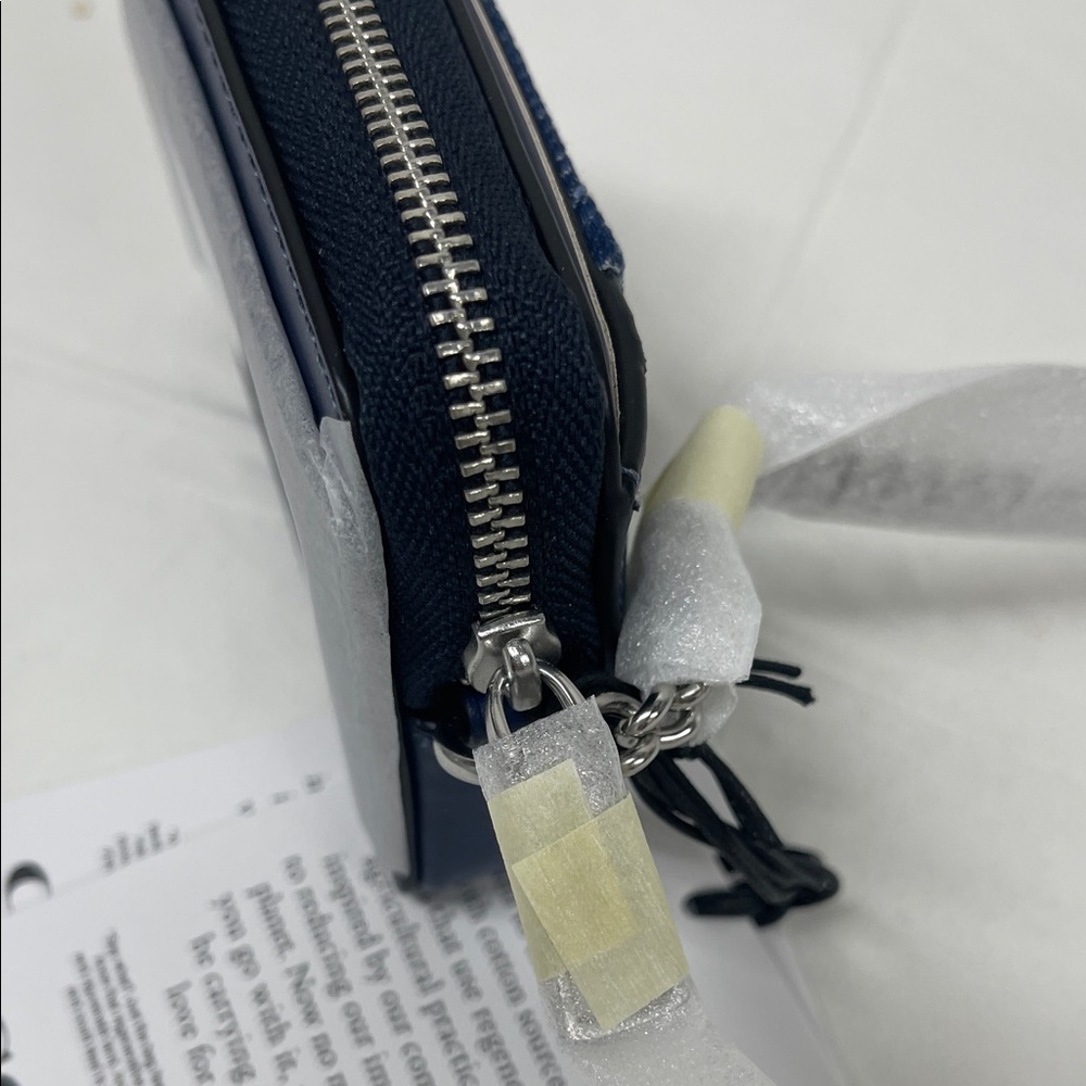 Coach Quilted Denim Card Case Wallet - Navy - Picture 5 of 7